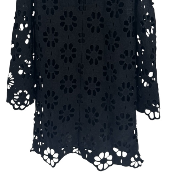 Tuckernuck NWT Black Lace Hutton Mini Dress – Size M – Bell Sleeve Shift Dress - Picture 7 of 10
